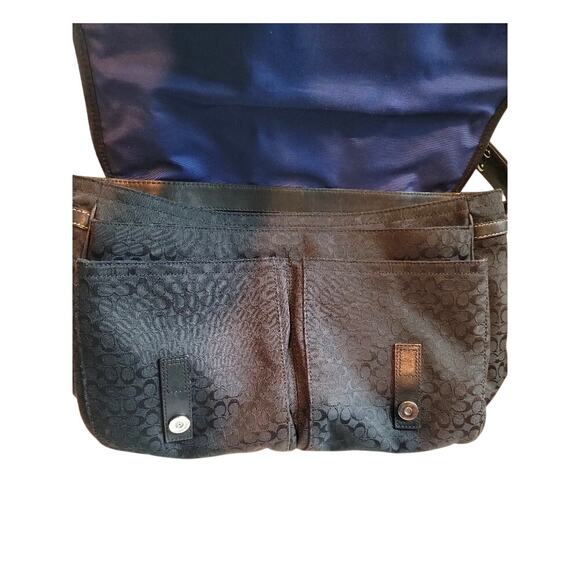 VTG‎ 90s Coach Signature Canvas Crossbody Bag Laptop Work Messenger Tote - Picture 2 of 14